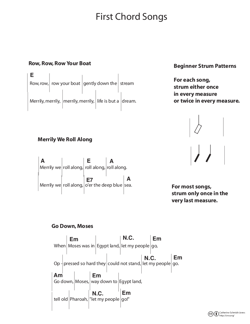 lyrics and chords to easy songs