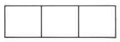 A rectangle divided into three equal parts, with zero parts shaded.