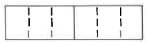 Two rectangles, each divided into three parts. The rectangles are connected to each other.