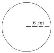 A circle of radius 6m.