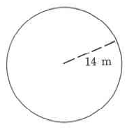 A circle of radius 14m.