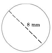 A circle of diameter 8mm.