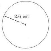 A circle of diameter 2.6cm.
