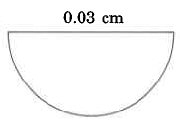 A half-circle of diameter 0.03cm.