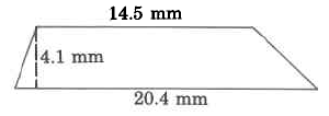 A trapezoid with height 4.1mm, bottom base 20.4mm, and top base 14.5mm.