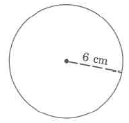 A circle with radius 6cm.