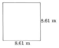 A rectangle with base 8.61m and height 8.61m.