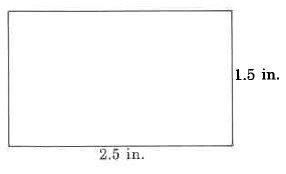 A rectangle with a width of 2.5in and a height of 1.5in.