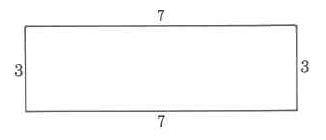 A rectangle with base length 7 and height 3.