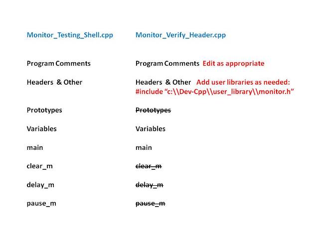 Shows verify header file creation