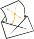 An envelope with a white page