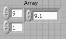 An array form with three fields. The values are '9', '9.1' and '1'.