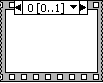 A film frame with '0[0..1]' with arrows on either side pointing to the right and a down error.