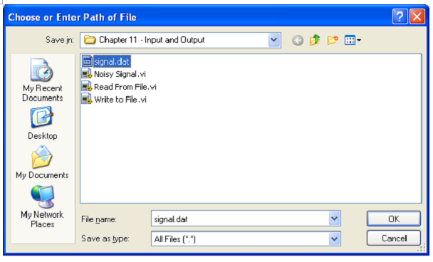 A screencap of a Windows window. It shows how to select a binary file to read from window.