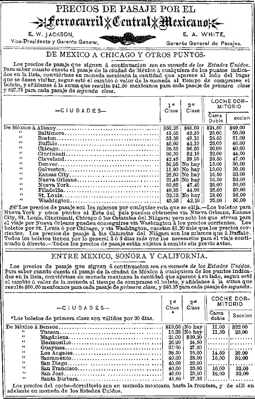 PRECIOS DE PASAJE