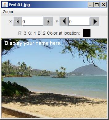 Image of the beach scene in a PictureExplorer object.