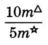 'Ten m to the power triangle' over 'five m to the power star'.