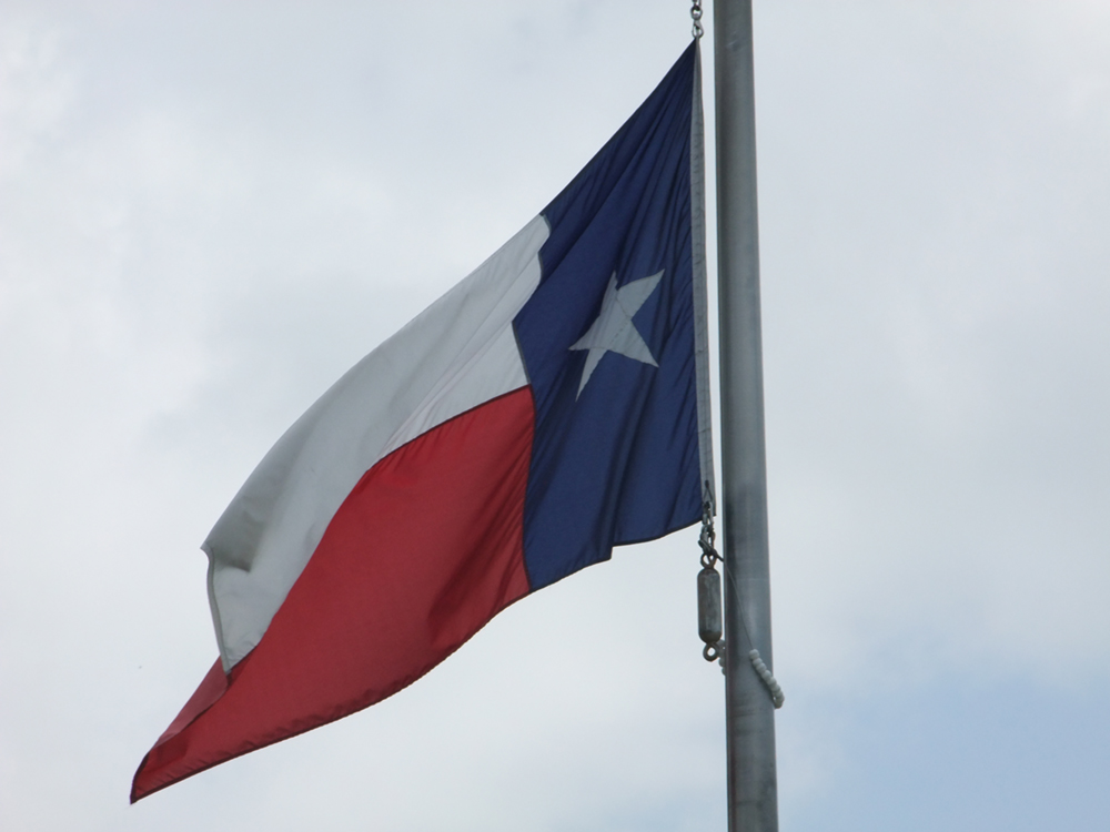 The Texas state flag is shown here.