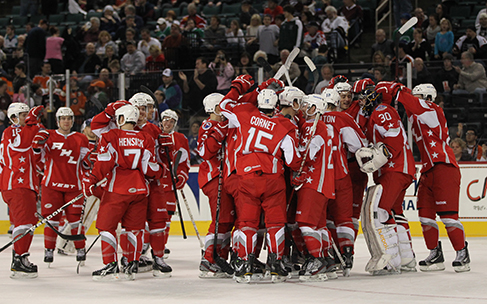 A photograph shows a hockey team.