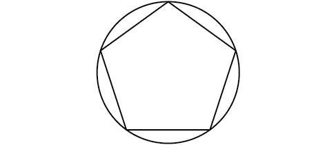 A pentagon inscribed in a circle.