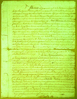 The first page of the 1776 Pennsylvania constitution is shown.