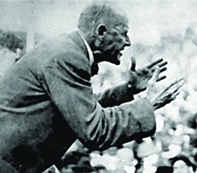 A photograph shows a close-up of Eugene Debs speaking and gesturing energetically to a crowd.