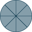 A circle is divided into 8 sections, of which all are shaded.