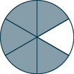 A circle divided into 6 sections, 5 of which are shaded.
