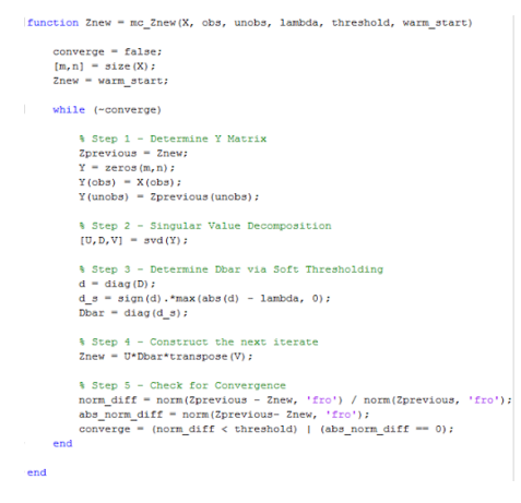 An equation for matrix completion