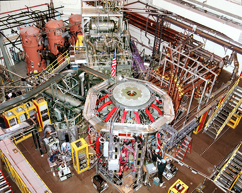 A photo of the NSTX tokamak.