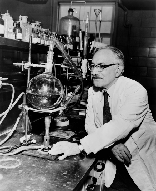 Photo of Selman Waksman in the lab.