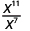 x to the eleventh power divided by x to the seventh power.