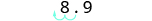 8.9, with an arrow the decimal place showing the decimal point being moved two places to the left.