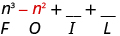 n cubed minus n squared plus blank plus blank. Beneath minus n squared is the letter O.