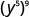 y to the fifth power, in parentheses, to the ninth power.