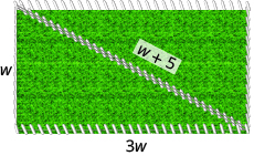 The image shows rectangle with the long sides horizontal. A diagonal line runs from the top left corner of the rectangle to the bottom right corner.